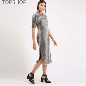 Topshop “Chanel inspired” Midi Dress in gray.